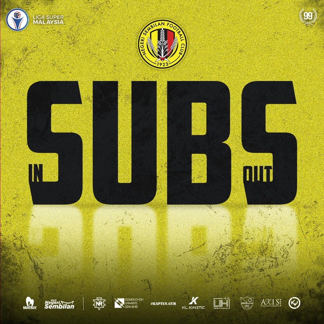 nsfc1923's tweet photo. Negeri Sembilan FC melakukan pertukaran

➡️ Hariz
⬅️ Saiful
➡️Zaquan
⬅️Kossi
➡️Che Rashid
⬅️Namathevan 

#SWUNSE
#NSFC
#HobinJangHobin https://t.co/HFP4Cfg8xV
