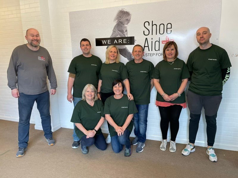 As part of our ongoing partnership with footwear charity <a href="/shoeaiduk/">Shoe Aid</a>, members of our DC and Sales teams have been offering a helping hand at their warehouse, where they're been organising shoe donations and picking and unpacking orders. #startrite #helpinghelps #shoeaid #charity