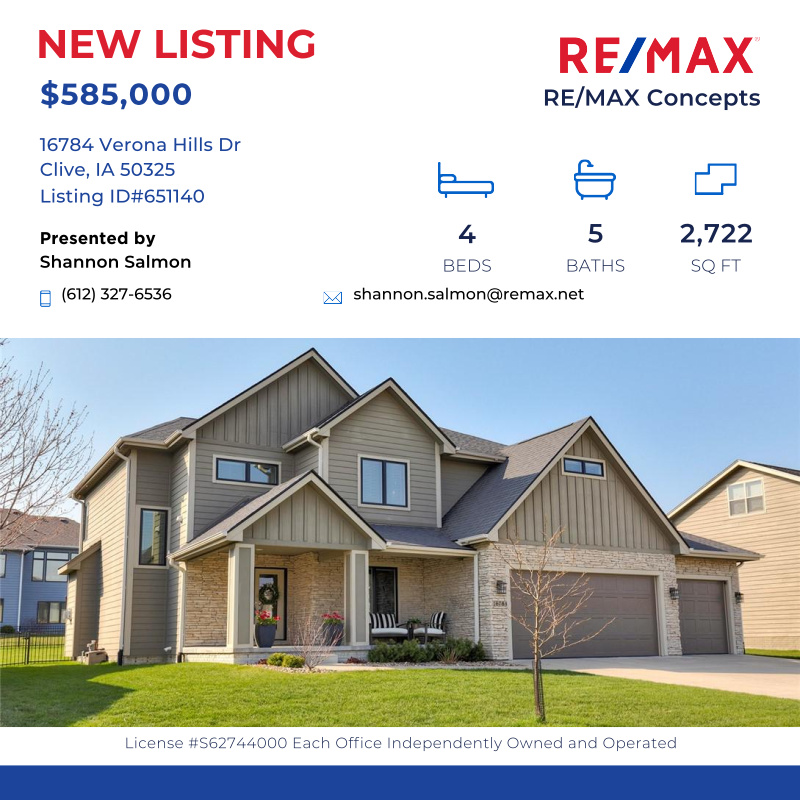 ShannonSalmon's tweet photo. Beautiful home at 16784 Verona Hills Dr, Clive, IA 50325 for sale. Call me to learn more  (612) 327-6536 .

Click here for details:
https://t.co/xyDedi6nnY https://t.co/qoeLVI284R