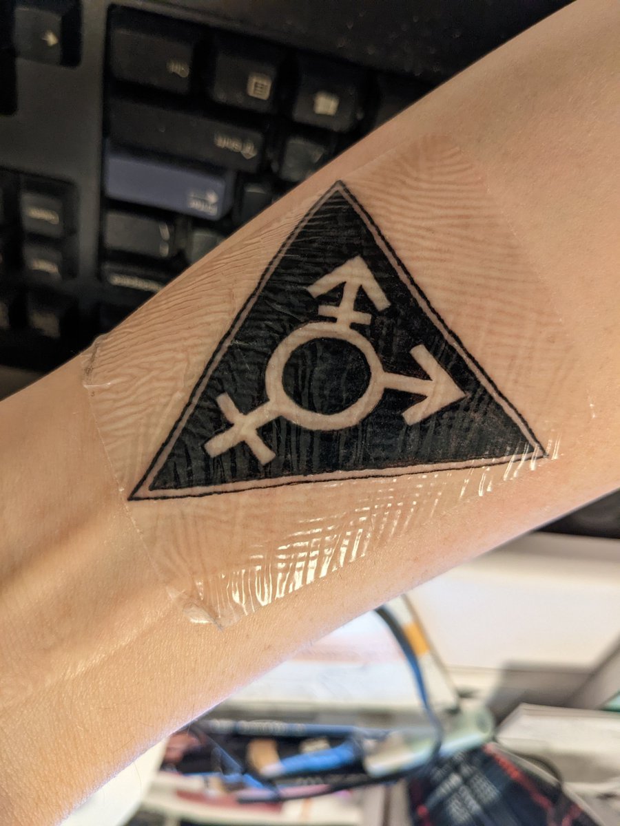 coratheimplorer's tweet photo. prepping for mother's day with a @tearituporg-inspired tattoo on my forearm, right where my extremely estranged mother said the gays that run the united nations were going to implant microchips of the mark of the beast during the great tribulation when i was a kid https://t.co/ita1vaEwej
