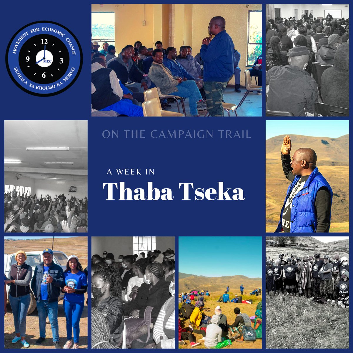 KeNakoMEC's tweet photo. From small groups in Semena, Ha Khoanyane, Ha Toka &amp; others, to students at Paray School of Nursing and TTI, MEC Leader @SMochoboroane is on a week-long campaign trail in Thaba Tseka involving communities on the Election Manifesto action plan. #KeNako #Lesotho #VoteMEC https://t.co/R05g7OotYX