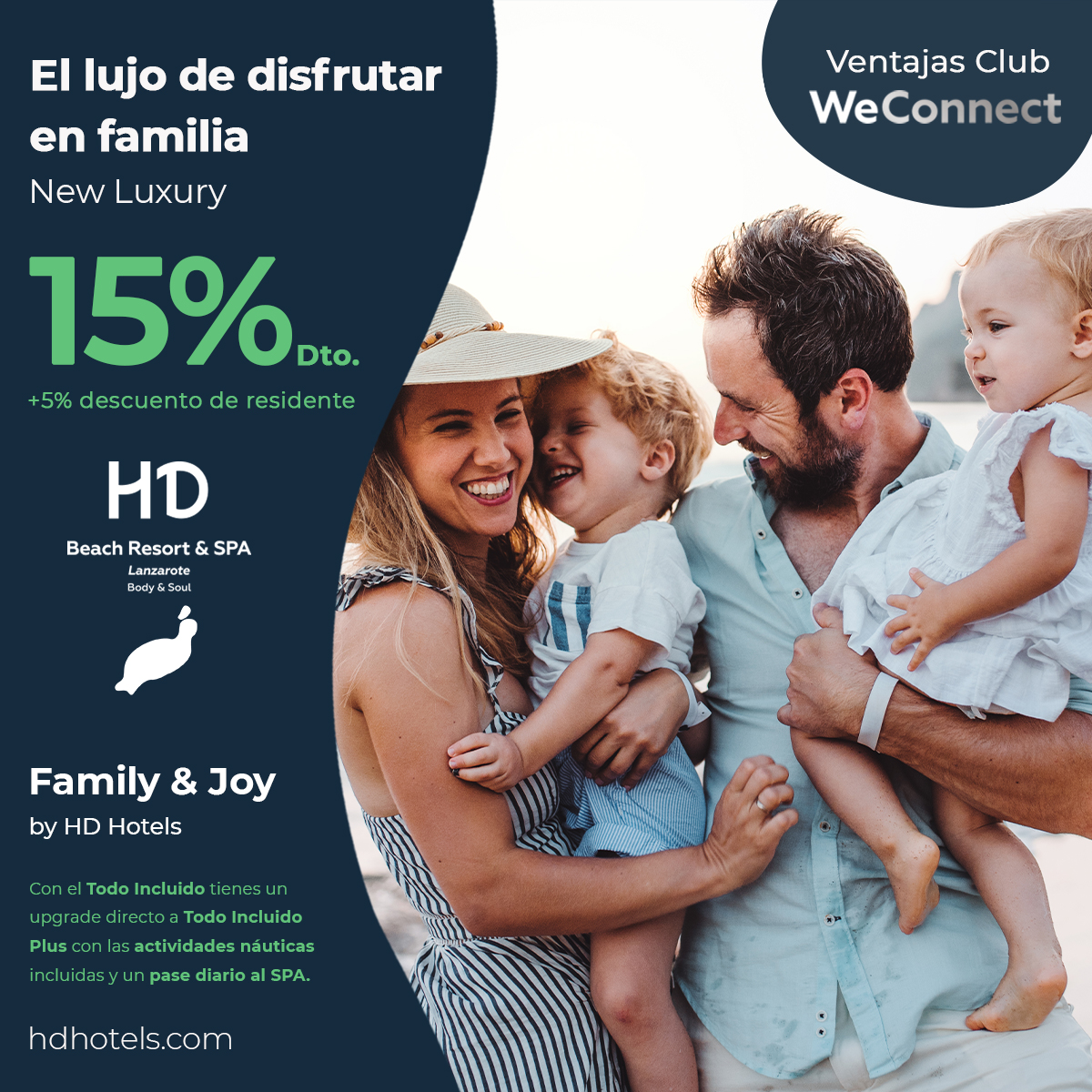 HDHotels's tweet image. ⛱ ¿Quieres vivir unas vacaciones inolvidables en familia?
Aprovecha el descuento para familias si te alojas en HD Beach Resort Lanzarote y vive las mejores vacaciones con los tuyos. 💕
✨¡No esperes más para hacer tu reserva!
hdhotels.com/es/ofertas/fam…