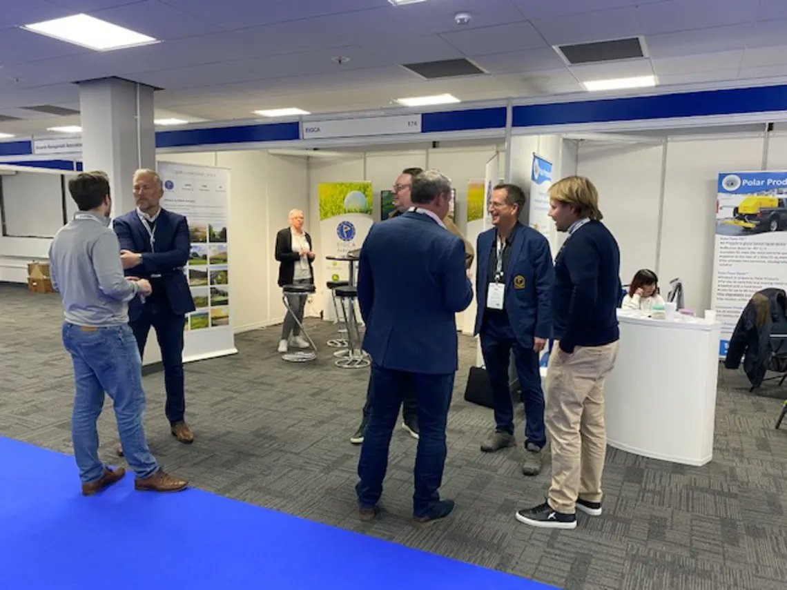 EIGCA's tweet photo. #GolfCourseArchitects and #Greenkeepers - A meeting of minds at BTME. 
After a two year and two month hiatus, BTME was back in Harrogate in March ... and so was EIGCA. Here's what we got up to https://t.co/N96BMyTRQ4 https://t.co/SDHyWSuLDu