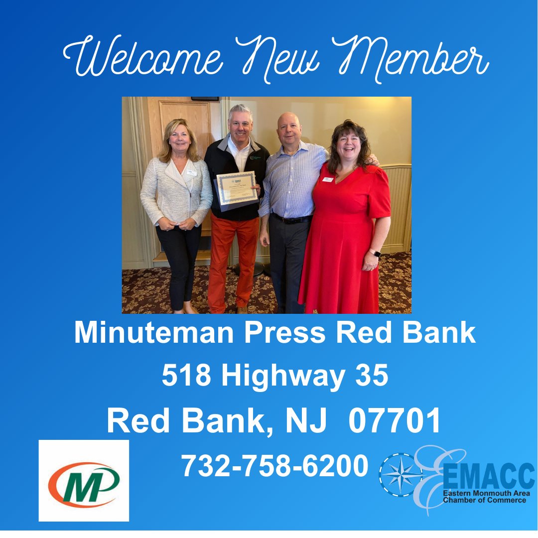 EMACCNJ's tweet photo. Welcome new #EMACCNJ member Minuteman Press! Minuteman Press is your first and last stop for design, printing, copying, signs, banners, and promotional products! https://t.co/8Zq6NZvwin (732) 758-6200. #GrowWithEMACC #RedBankNJ #MiddletownNJ #printingservices #copyservices https://t.co/NhNOYqw5jY