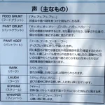 動物園にあったチンパンジーの鳴き声の解説
