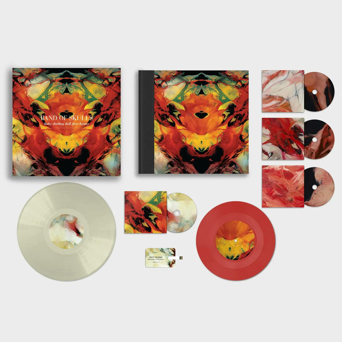 bandofskulls's tweet photo. Our Deluxe Album Bundle is on sale over on Music Glue!

https://t.co/IFI8BewDES

The bundle includes the limited edition 10 year anniversary 'Baby Darling Doll Face Honey' book / x2 vinyl / x4 CD / USB set, along with our recent album 'Love Is All You Love' on vinyl and CD... https://t.co/pcu2MyiOh1