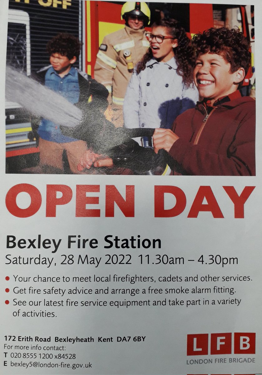 bexleyfire's tweet photo. Crews from #bexley fire station would like to welcome you to their open day on Saturday the 28 May. https://t.co/XvP0QMVlNm