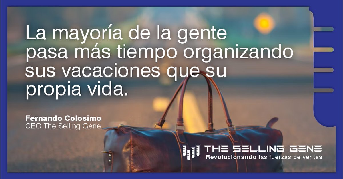fercolosimo's tweet photo. "La mayoría de la gente pasa más tiempo organizando sus vacaciones que su propia vida."

Fernando Colosimo 
CEO https://t.co/Bm3oRXTPRv https://t.co/4NC3NWSNlb