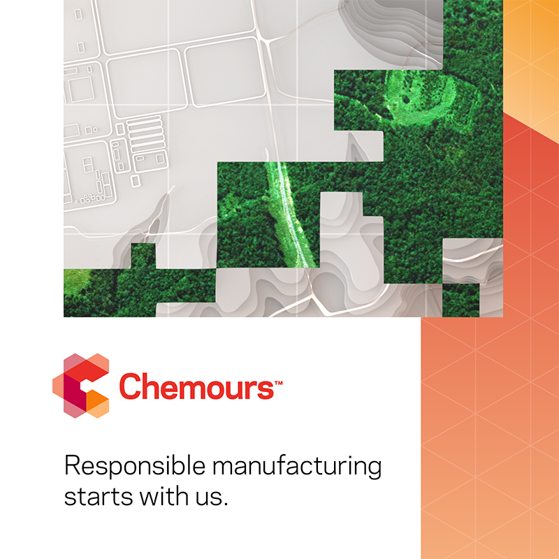 chemours's tweet photo. We're driven by our commitment to responsible manufacturing. We're the first chemical manufacturing company to make a voluntary public commitment to eliminate at least 99% of fluorinated organic compound emissions to air and water from our manufacturing processes by 2030.