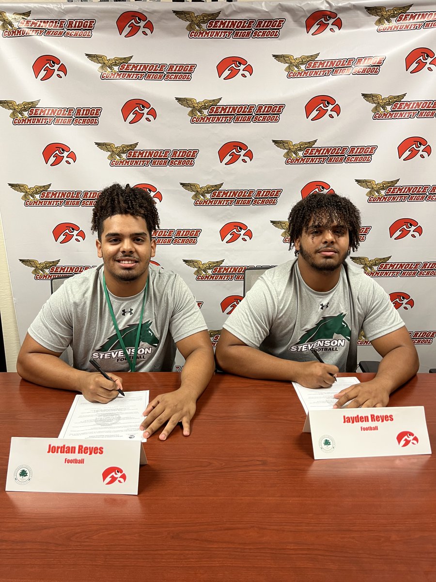 Congratulations to the Reyes brothers for signing football scholarships with Stevenson University. Not only stars on the field, but in the classroom as well - Jordan (3.96 GPA), and Jayden (3.54 GPA).