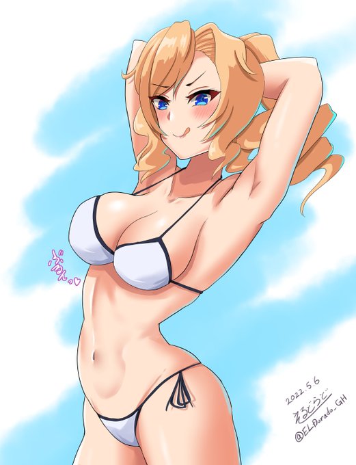 ホノルル「さっきからどこ見てんのかな～提督～」
#艦これ版深夜の真剣お絵描き60分一本勝負
#艦これ版真剣お絵描き60分一本勝負_20220506 