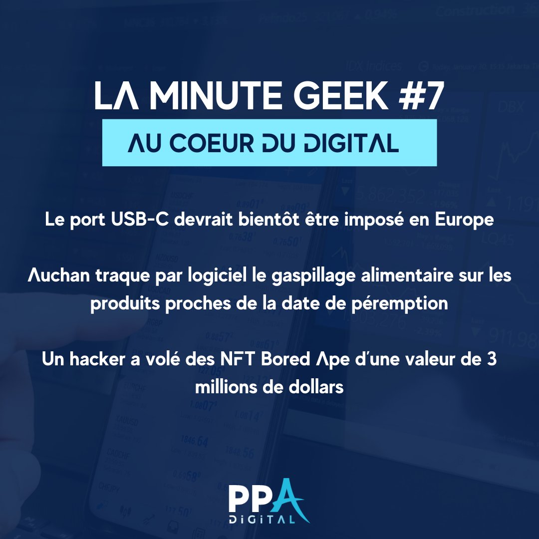 PPADigitalFr's tweet photo. C'est l'heure de votre rendez-vous qui décrypte l'actualité du digital ! 🙌
Au programme de la minute geek 👉 réalité augmentée, NFT, TikTok...
#PPADIGITAL #bedigital #actu #digital https://t.co/G8xLGL7oRq