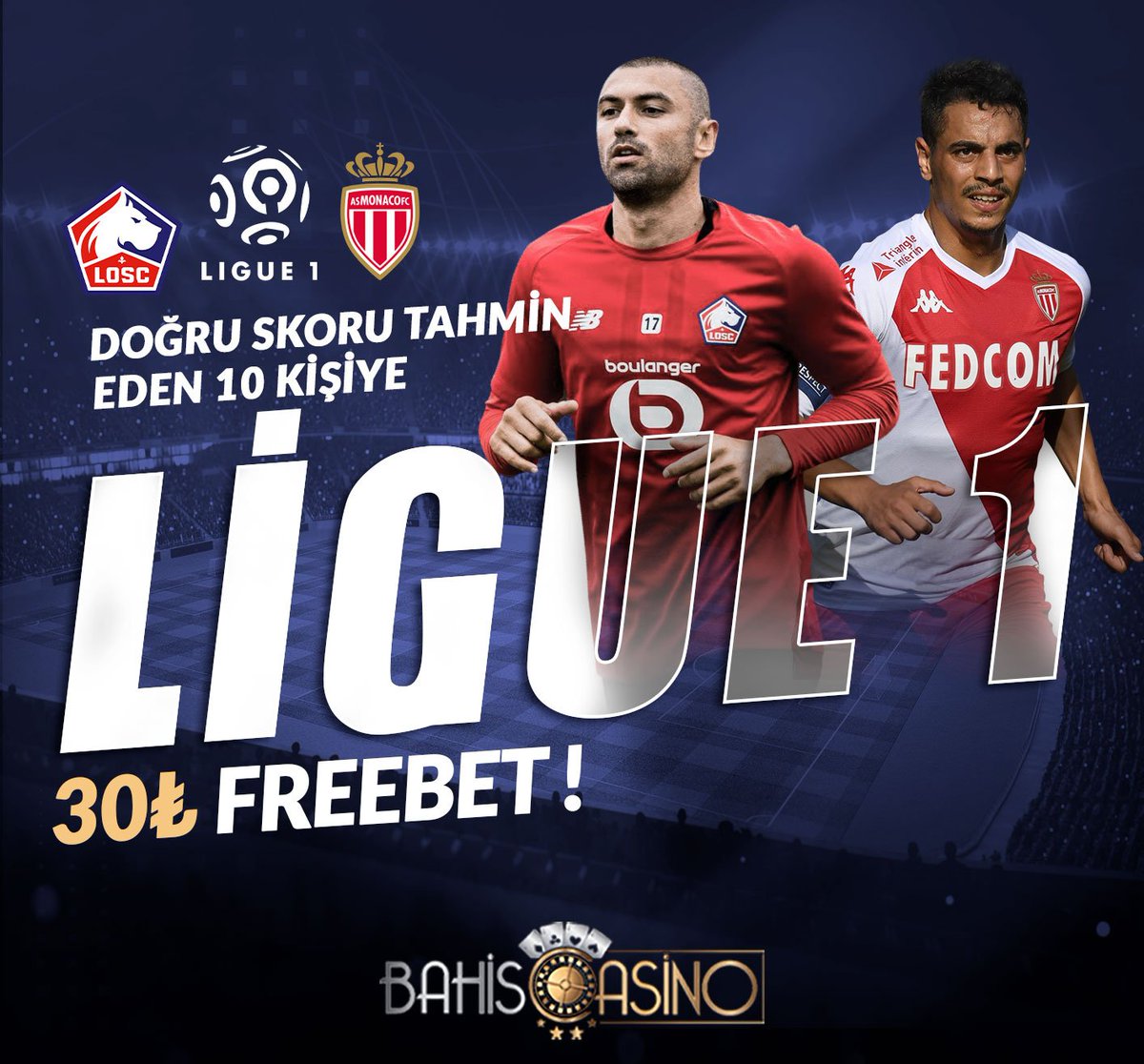 🎁 Lille - Monaco karşılaşmasının SKORUNU DOĞRU  tahmin eden 10 kişiye 30₺ Freebet

🤩Yatırım Şartsız
⚠️Son 15 gün içerisinde bonus alanlar yararlanamaz

⏩RT Fav - Arkadaş Etiketi
⏩Tahmini ve kullanıcı adını gönderi altında paylaşmayı unutma
 bahiscasino233.com