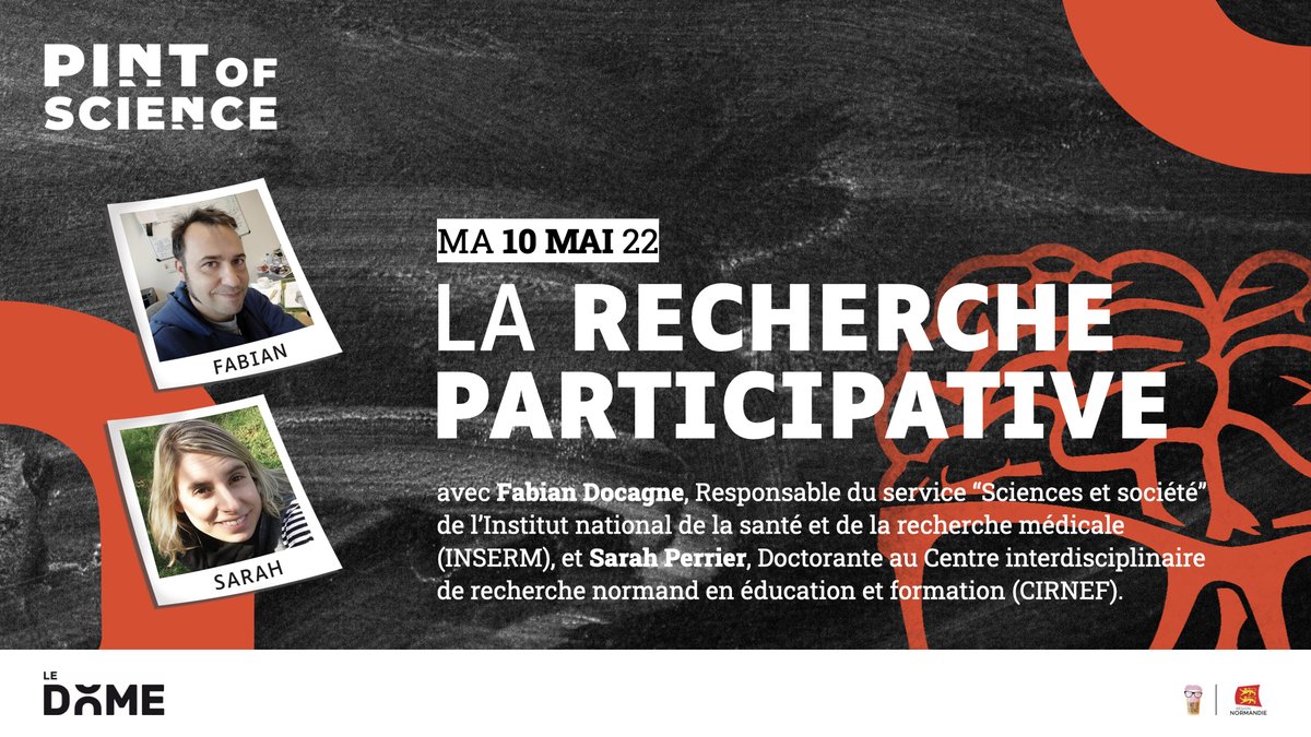 #Pint22 🍺 · Loin des laboratoires, la recherche participative implique les citoyen·ne·s dans la production des savoirs. Et si vous dégustiez une bière en écoutant Fabian et Sarah vous confier leur expérience ? Rendez-vous le mardi 10 mai, de 19h à 21h. ▶️ bit.ly/pint-of-scienc…