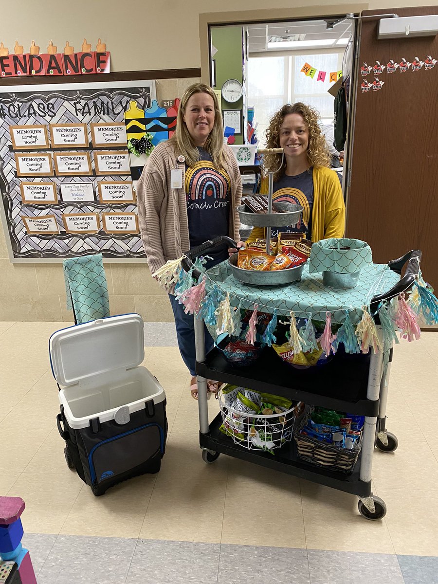 Plummersclass's tweet photo. The staff had some special visitors this morning. We are so thankful to all the people that made us feel special this week for Teacher/Staff Appreciation. The Rue Crew is really blessed! ๐ค๐งก ๐ #ruecrew #cbcsd https://t.co/ypaehXg3tj