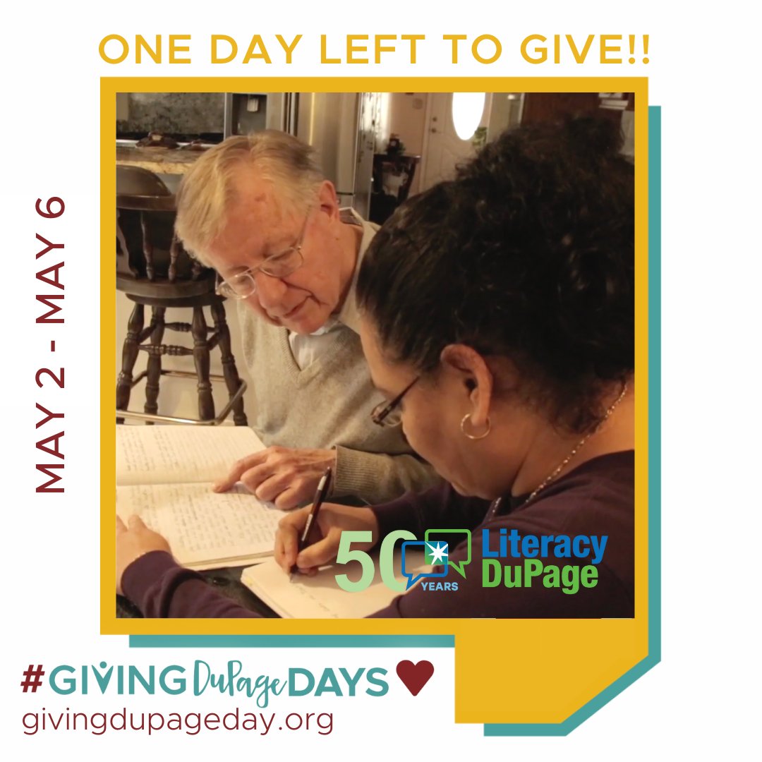 LiteracyDuPage's tweet photo. TODAY is the FINAL day to give in #GivingDuPageDays! 

Currently, we're 23% of our way to our goal of $2,000! Can you keep this generosity movement going and help us finish strong for our fundraiser?

Please visit https://t.co/Zf7H97imYB and search "Literacy DuPage"🎉 https://t.co/lOEV8gKuI7