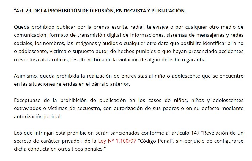 rickyalderete's tweet photo. Ante cualquier denuncia de abusos en niños, en el orden de la noticia, siempre debe ser prioridad el niño y su integridad física y emocional. Esto es lo que dice el Art. 29 del Código de la Niñez y Adolescencia. Evitemos compartir información que ayude a identificar al niño. https://t.co/7hvZP6eCtK
