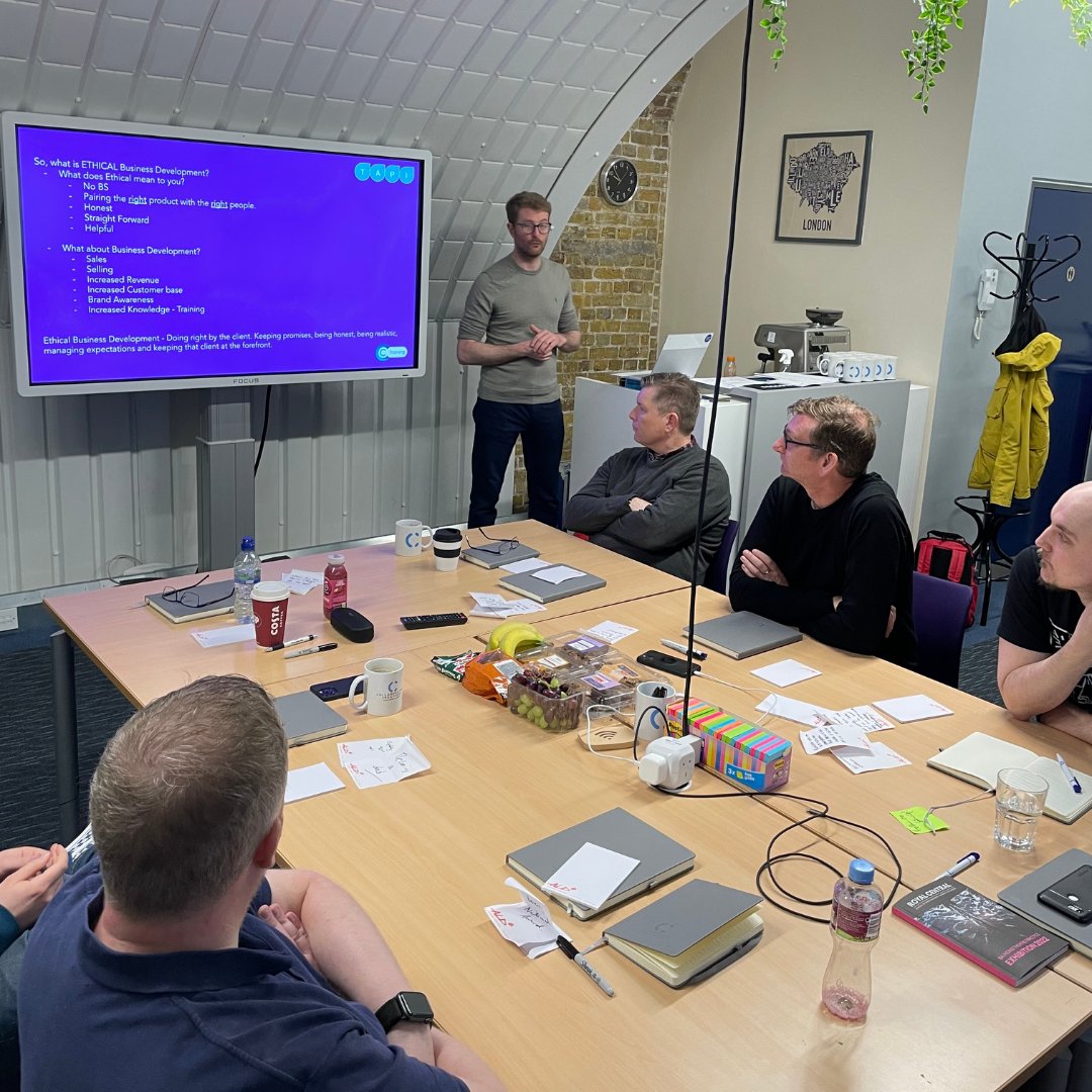Creativebduk's tweet photo. We're busy dry-running our Ethical Business Development course today with our very own Tom.
Keep an eye out for this course along with many others to be launched soon!
#training #eventprofs #cc #collaborativecreations #creativebd #businessdevelopment https://t.co/rVpZ8zjJH6