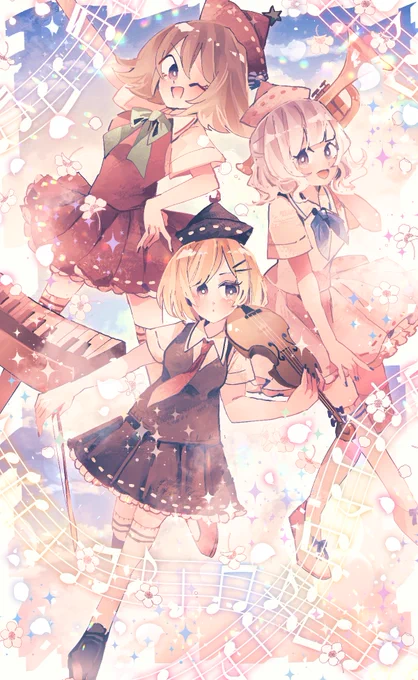 幽霊楽団

🎻 ルナサ・プリズムリバー
🎺 メルラン・プリズムリバー
🎹 リリカ・プリズムリバー

プリズムリバー三姉妹 です
 #東方Project  #東方イラスト 