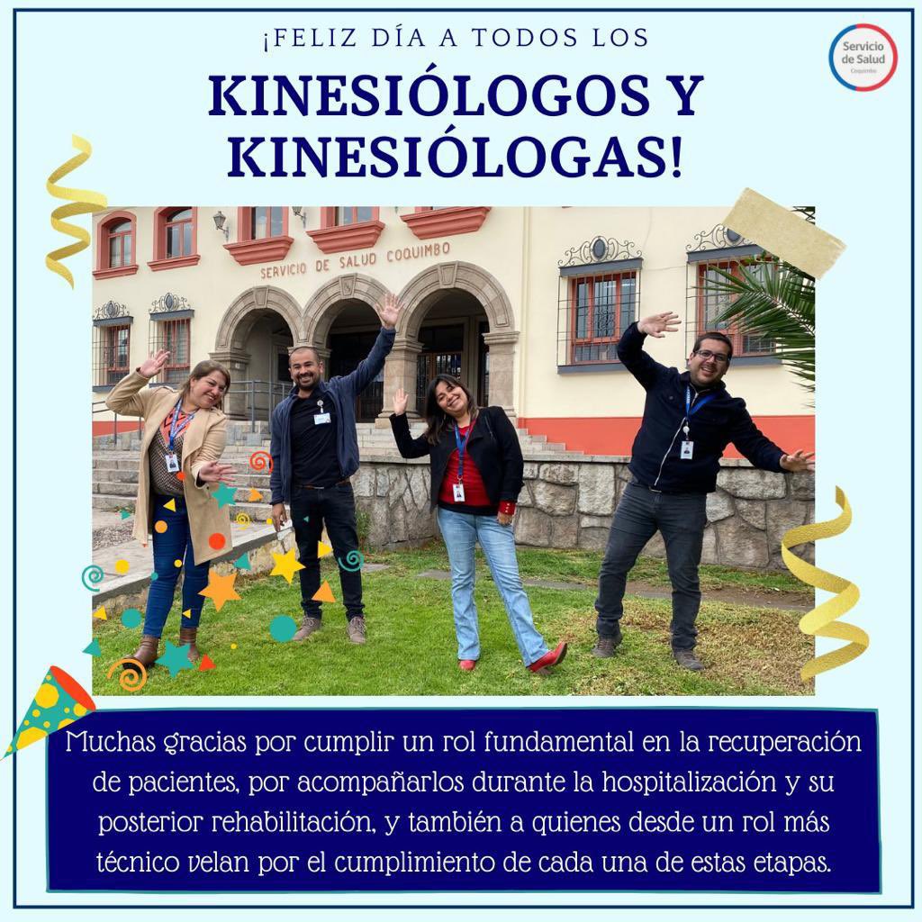 [𝐅𝐄𝐋𝐈𝐙 𝐃𝐈́𝐀 𝐃𝐄𝐋 𝐊𝐈𝐍𝐄𝐒𝐈𝐎́𝐋𝐎𝐆𝐎/𝐀]Con mucho cariño saludamos a todos los kinesiólogos y kinesiólogas que se desempeñan en nuestra Red Asistencial, y en especial a quienes trabajan en la Dirección de nuestro Servicio de Salud Coquimbo 🥳
Gracias totales!