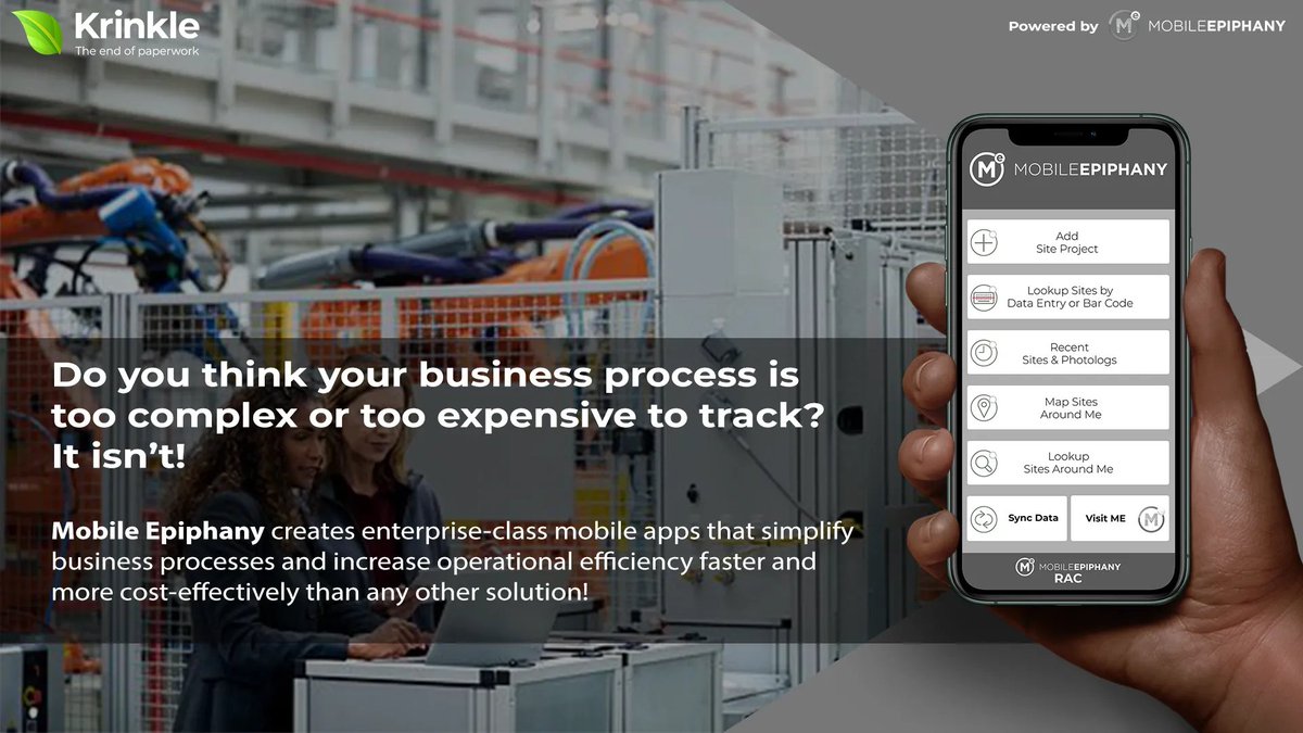 Many businesses make the mistake of thinking their processes are too big or complex to track. Learn how <a href="/MobileEpiphany/">Mobile Epiphany</a> can simplify your business process &amp; increase operational efficiency faster &amp; more cost-effectively than any other #software solution @ buff.ly/3ht6iHU.
