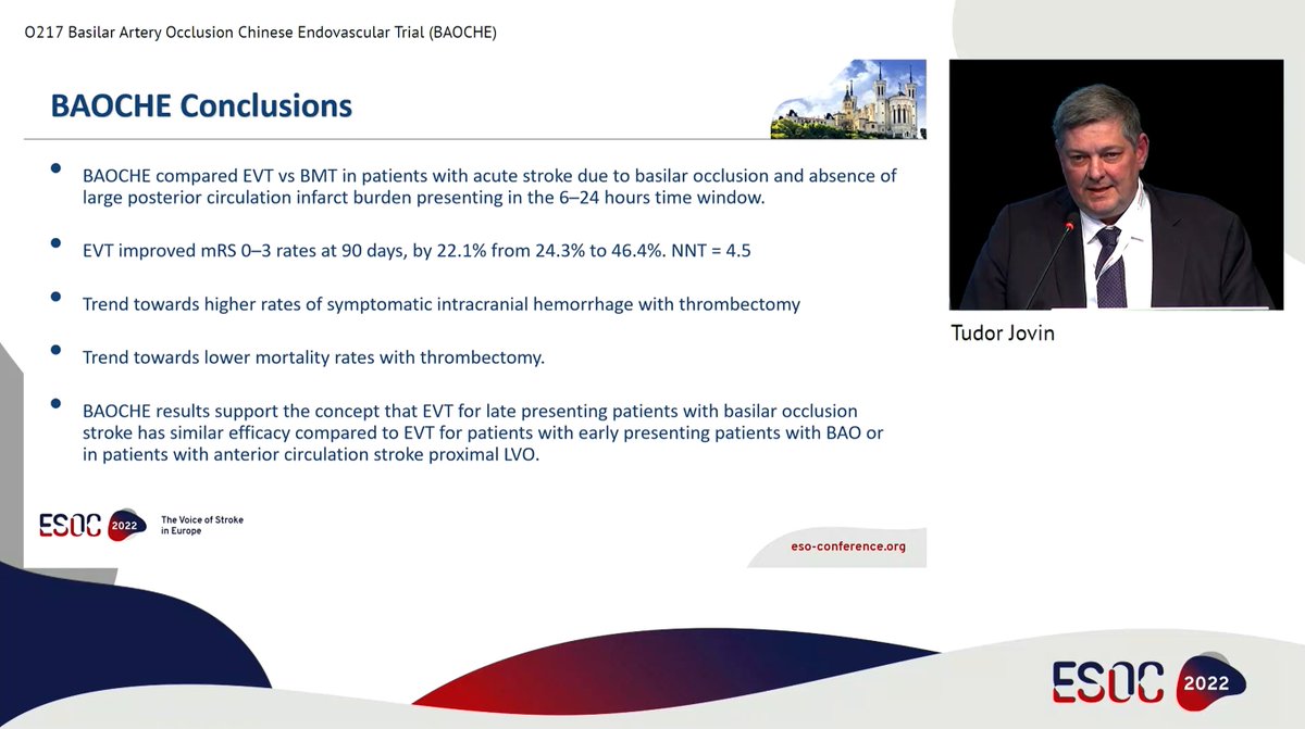 NeuroNews (@nn_publishing) on Twitter photo The final clinical trial presentation at this year's <a href="/ESOstroke/">European Stroke Org</a> conference sees <a href="/TudorGJovin/">Tudor G. Jovin, MD</a> deliver results from the BAOCHE study. These results are similar to those from ATTENTION and further support #EVT use in basilar artery occlusion, he notes #ESOC2022 <a href="/ESOstroke/">European Stroke Org</a> The final clinical trial presentation at this year's <a href="/ESOstroke/">European Stroke Org</a> conference sees <a href="/TudorGJovin/">Tudor G. Jovin, MD</a> deliver results from the BAOCHE study. These results are similar to those from ATTENTION and further support #EVT use in basilar artery occlusion, he notes #ESOC2022 <a href="/ESOstroke/">European Stroke Org</a>