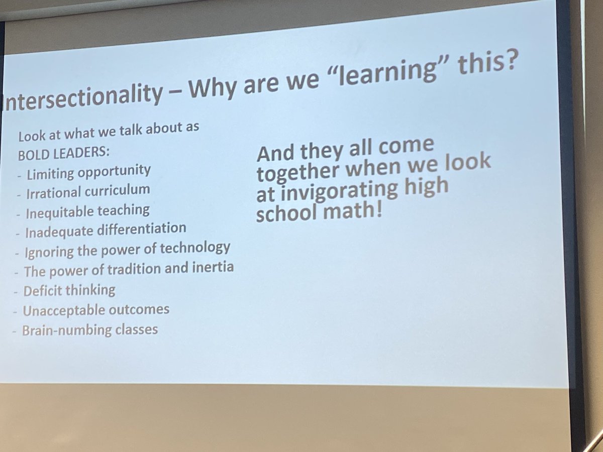 jenniferklawler's tweet photo. The work of invigorating high school math can be the vehicle for addressing the multitude of issues in mathematics instruction @steve_leinwand #WisMath22 https://t.co/J83Vvj8PcT