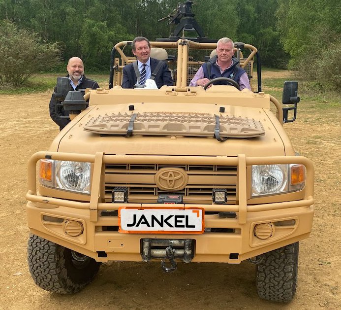 JankelArmouring's tweet photo. Jankel had the pleasure of welcoming Chris Bushell, Director General Land at DE&amp;S and his Military Assistant, Major Becca Meadows to our specialist production facility and were delighted to show Chris some of UK MoD programmes currently under build. https://t.co/CmTKpPbqt9