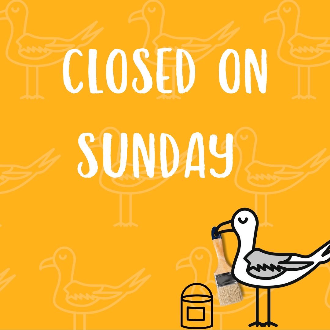 SeagullsPaint's tweet photo. If you're planning your weekend please bear in mind that we are shut on Sunday due to the #leedshalfmarathon if you are cheering folk on look out for our Rob pounding the circuit 🏃‍♂️#closedsunday https://t.co/YSk2myVfu4