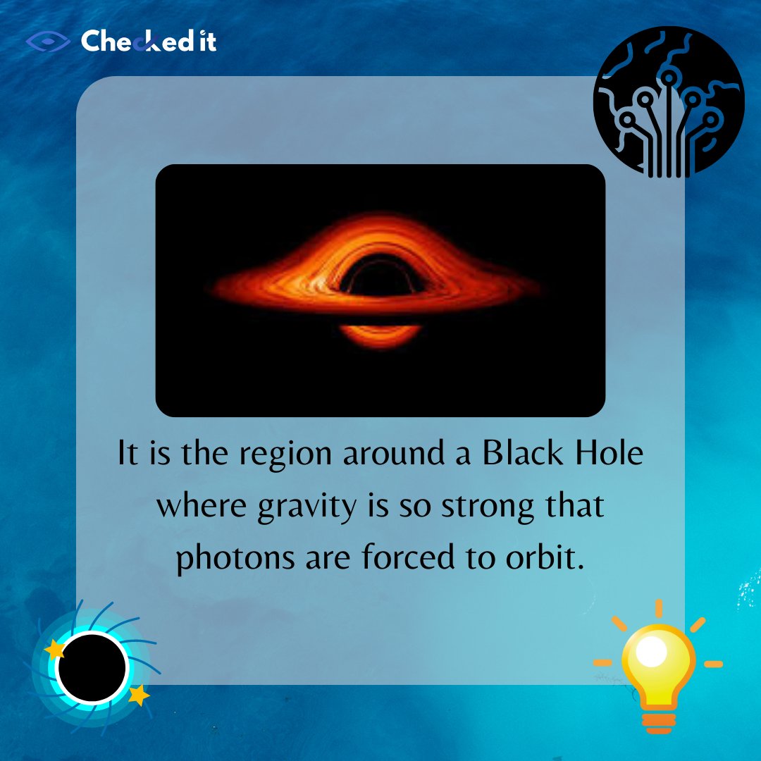 CheckedIt1's tweet photo. What is a Photon Sphere or Photon Circle ?

#space #blackhole #photonsphere #photons  #checkedit #checked_it #educhecked https://t.co/dg6NSGjzjn