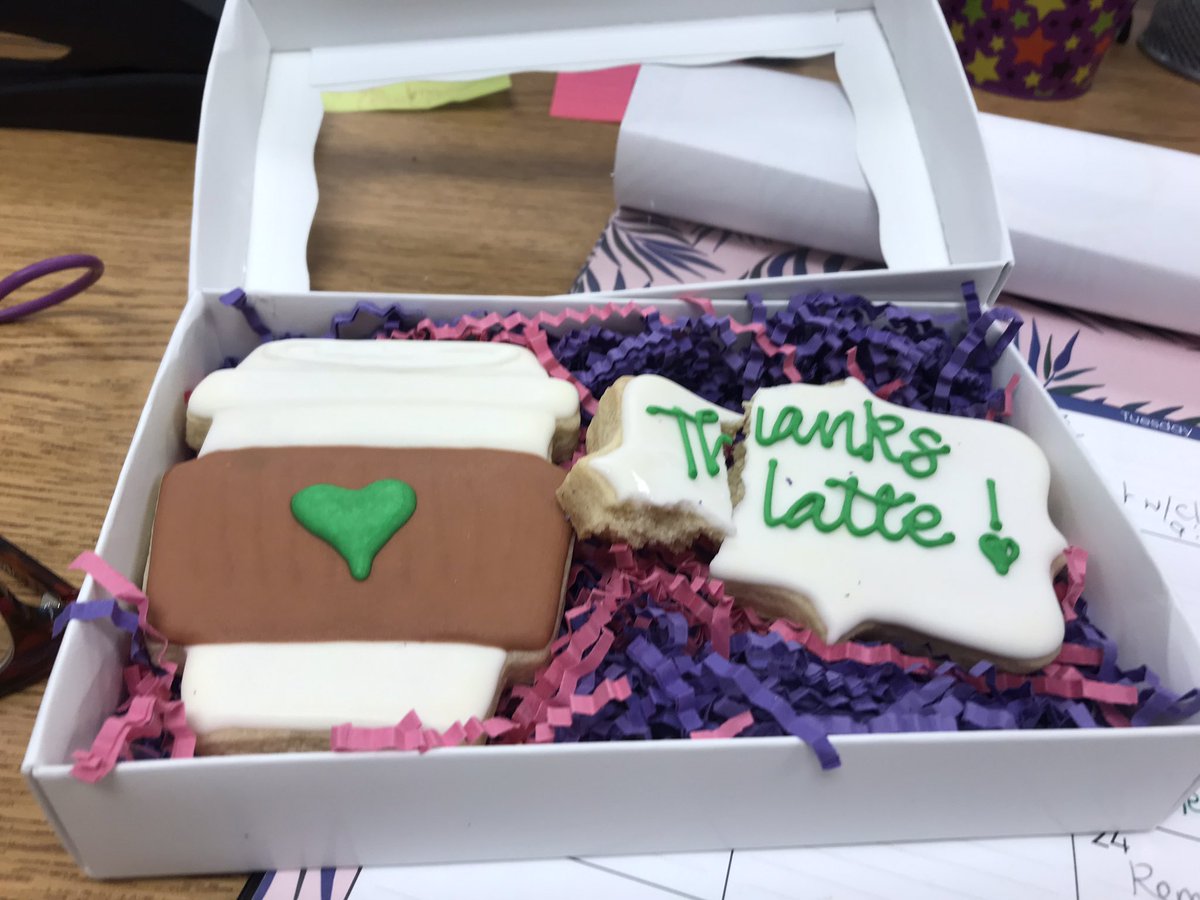 EmilieLong's tweet photo. Oops, I didn’t mean to eat a bite before I took this picture, but who can resist Rebekah Mitchell’s cookies??!! Not me!!😁. Thank you SO much Rebekah and Charleigh for these delicious treats!!❤️ #teacherappreciationweek2022 @EJJaguars @rebekahmitch_ #PrettyBaked https://t.co/j3V8IXOYKG