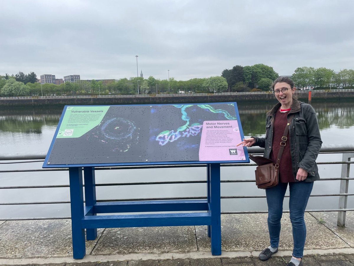 Maddy finally got down to the Clyde Walkway to see her panel which is part of the Images of Science exhibition, a collaboration <a href="/UofGMVLS/">UofG MVLS</a> and <a href="/gsc1/">Glasgow Science Centre</a> . For more details check out: gla.ac.uk/schools/lifesc…