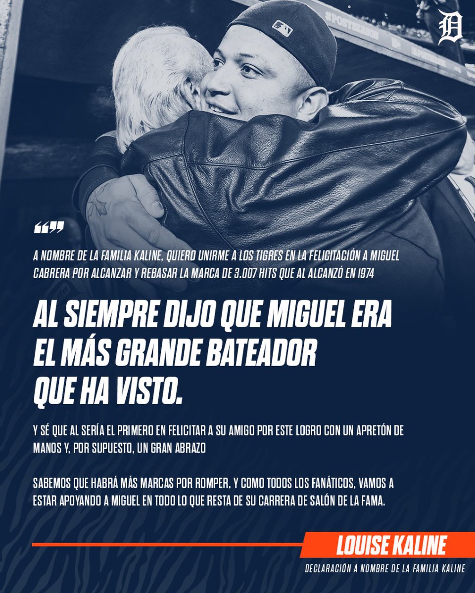 TigresdeDetroit's tweet photo. Declaración de Louise Kaline en nombre de la familia Kaline: https://t.co/2JzihHqFlM