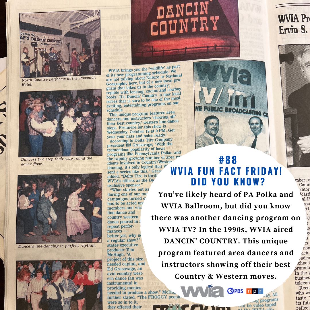 WVIATVFM's tweet photo. #WVIAfunFactFriday You’ve likely heard of PA Polka and WVIA Ballroom, but did you know there was another dancing program on WVIA TV? In the 1990s, WVIA aired DANCIN’ COUNTRY. This unique program featured area dancers and instructors showing off their best Country & Western moves. https://t.co/Ry5bYJudS9