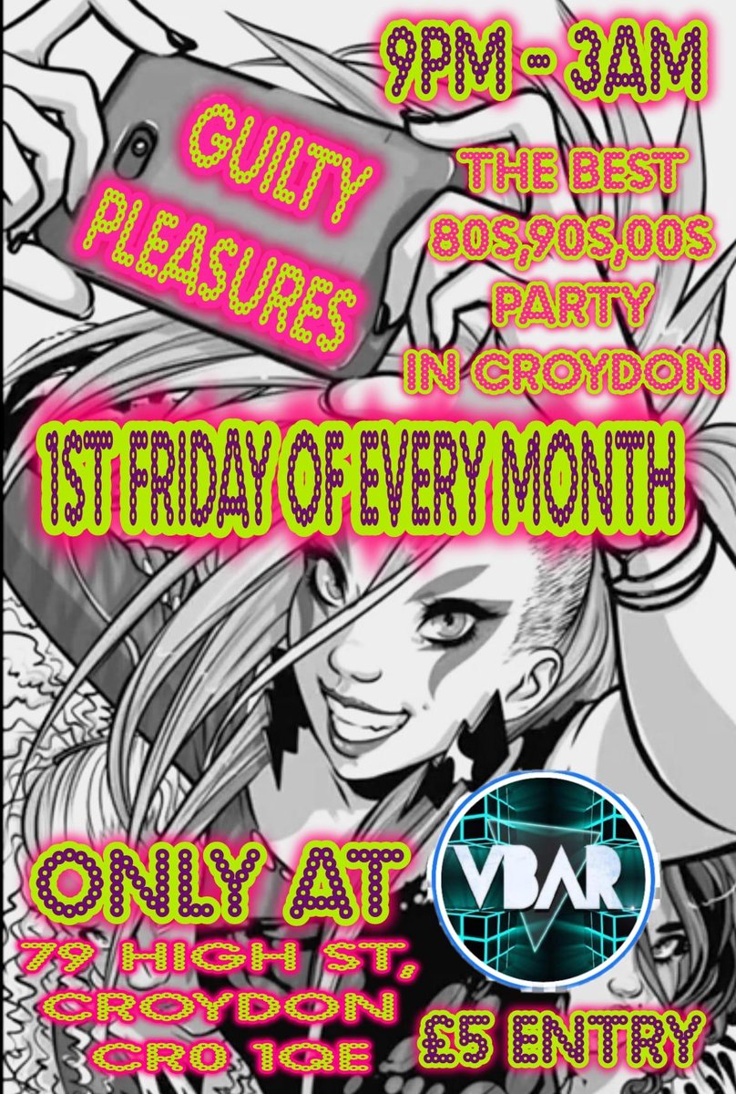 Guilty Pleasures is our late-night event with a difference. Cheese and sleaze with style! Resident DJ Velvet Von Black plays your secret request tunes from the 80's 90's 00's. Spot who requested a 'guilty pleasure' and dip into our box of fun and pimp your look for the night!