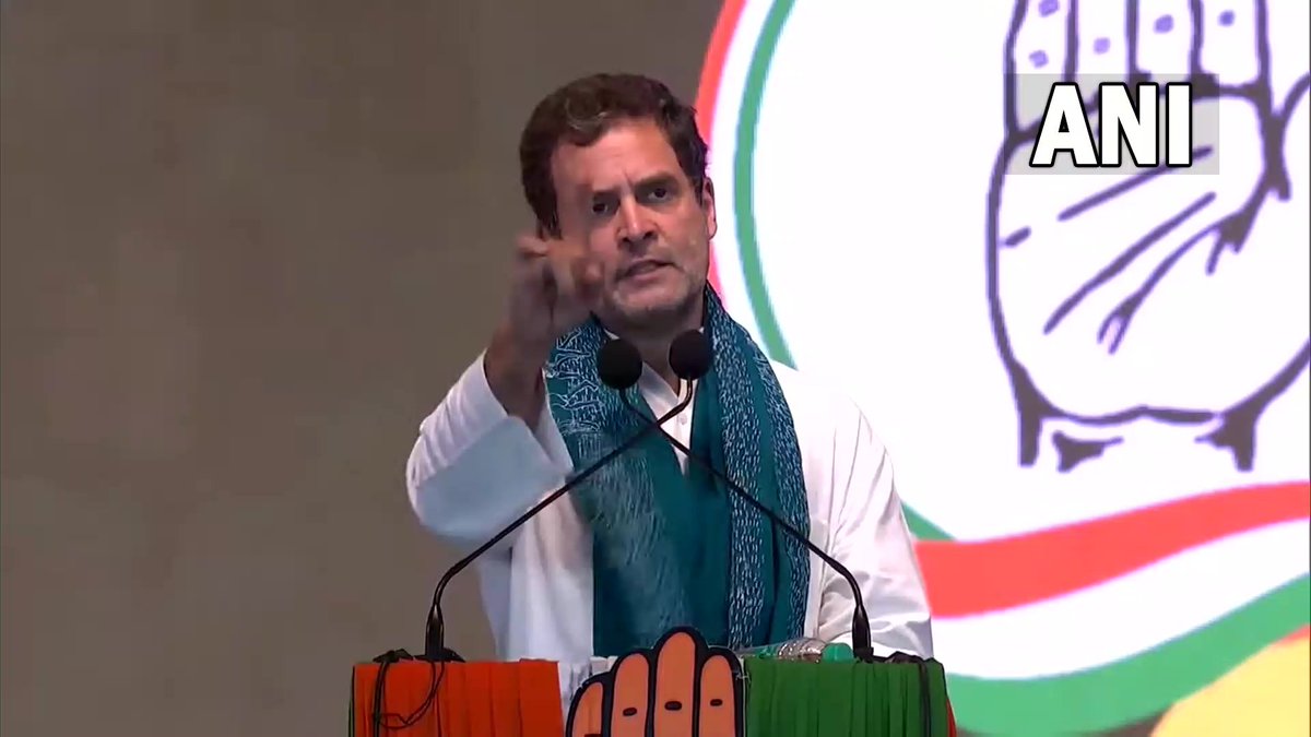 ndtv's tweet photo. #Telangana | "Congress ticket in polls will be given on a merit basis, regardless of how powerful or big you are... If you are not with the poor, farmers, you will not get the ticket": Congress leader Rahul Gandhi in Warangal

(ANI) https://t.co/KSMPNTbWz0