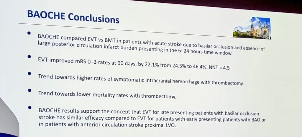 Stroke Trials (@strokeclitrials) on Twitter photo BAOCHE TRIAL:
Late EVT for basilar artery occlusion
NNT 4.5
<a href="/TudorGJovin/">Tudor G. Jovin, MD</a>
<a href="/ESOstroke/">European Stroke Org</a>
#ESOC2020 BAOCHE TRIAL:
Late EVT for basilar artery occlusion
NNT 4.5
<a href="/TudorGJovin/">Tudor G. Jovin, MD</a>
<a href="/ESOstroke/">European Stroke Org</a>
#ESOC2020