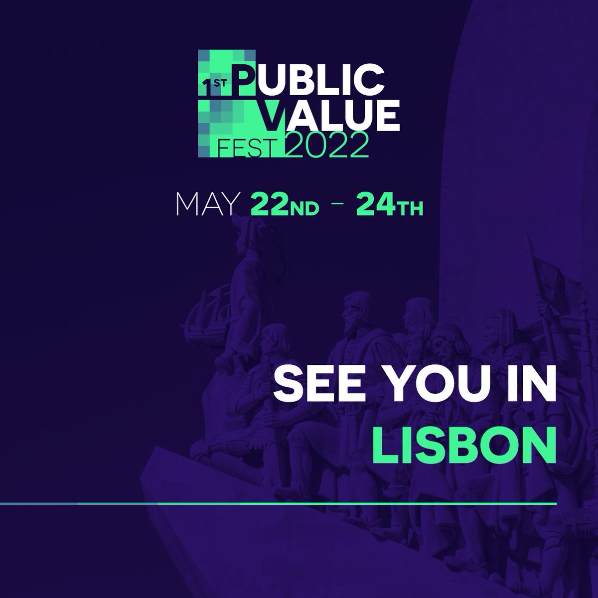 PublicValueFest's tweet photo. 📍 What are you wating?

Join us on 22nd may to the Public Value Fest 😉

@universidadecatolicaportuguesa @publicvaluesearch

#publicvalue #PublicValueFest #Lisbon #PVF2022 #open https://t.co/mhomFqipKa