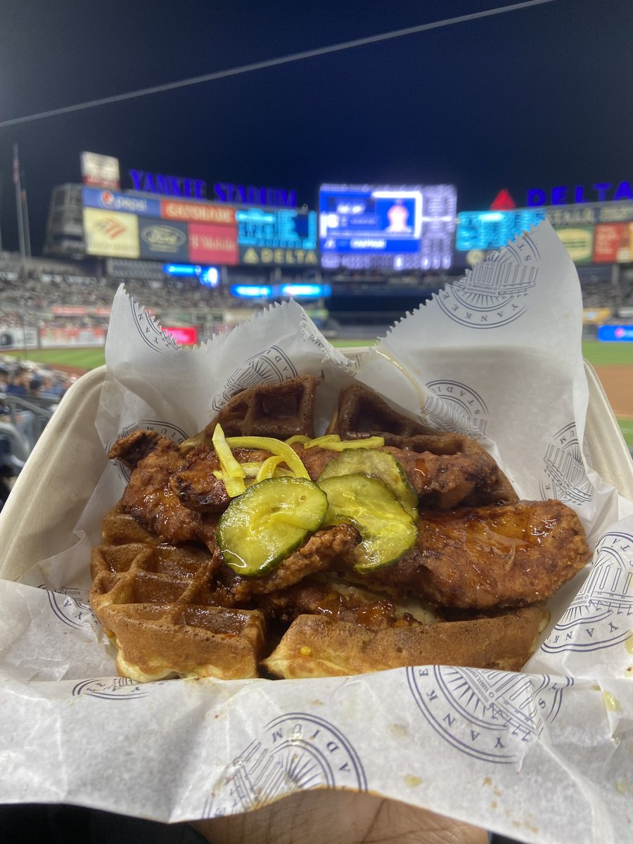 streetbirdNYC's tweet photo. A nighttime @yankees game and @streetbirdnyc Chicken and Waffles, is a match made in NYC heaven.

Be sure to meet us at Section 112 for tonight's game for all our Streetbird Classics. https://t.co/paLwNjV6f4