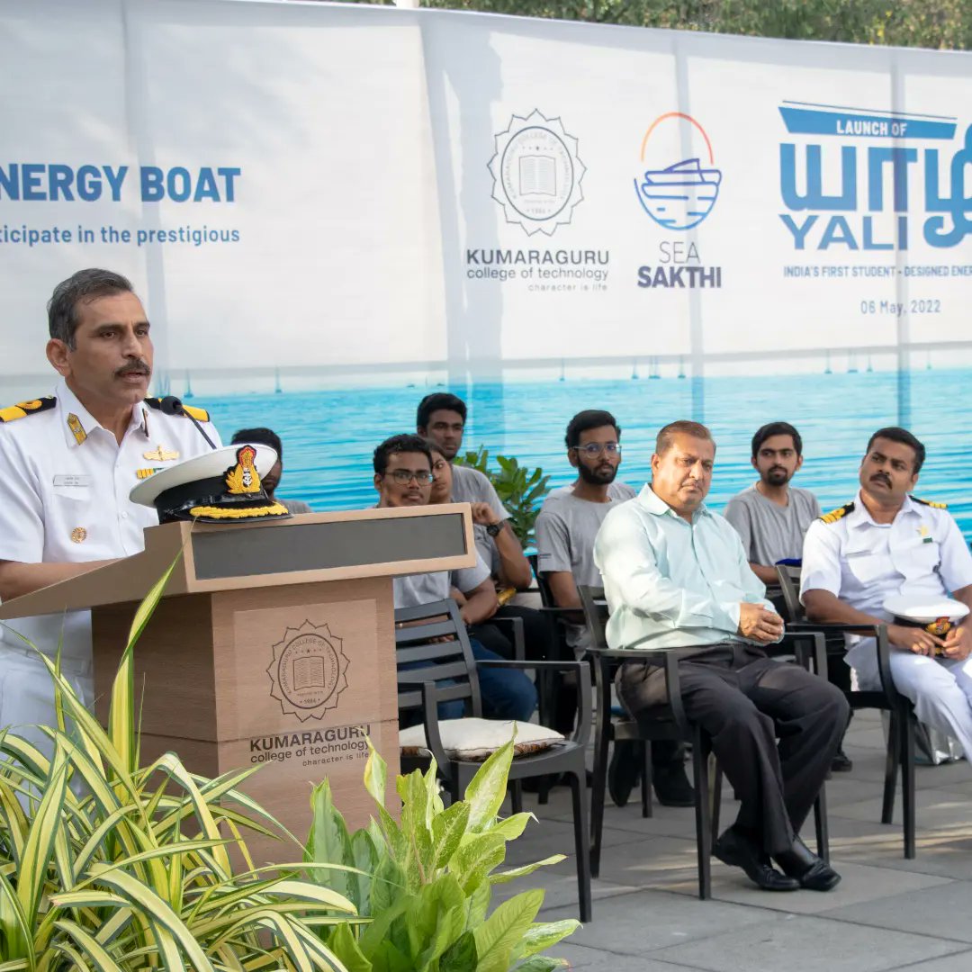 KCTOfficial's tweet photo. #Yali, India's first ever student-designed energy boat built by #TeamSeaSakthi of #KCT Garage to participate in the 9th Monaco Energy Boat Challenge 2022, was launched at Kumaraguru Campus on 06 May 2022.
#ENERGYBOAT
#Monacoboatchallenge
#SDG2030
#India https://t.co/5mRF1u1FpV