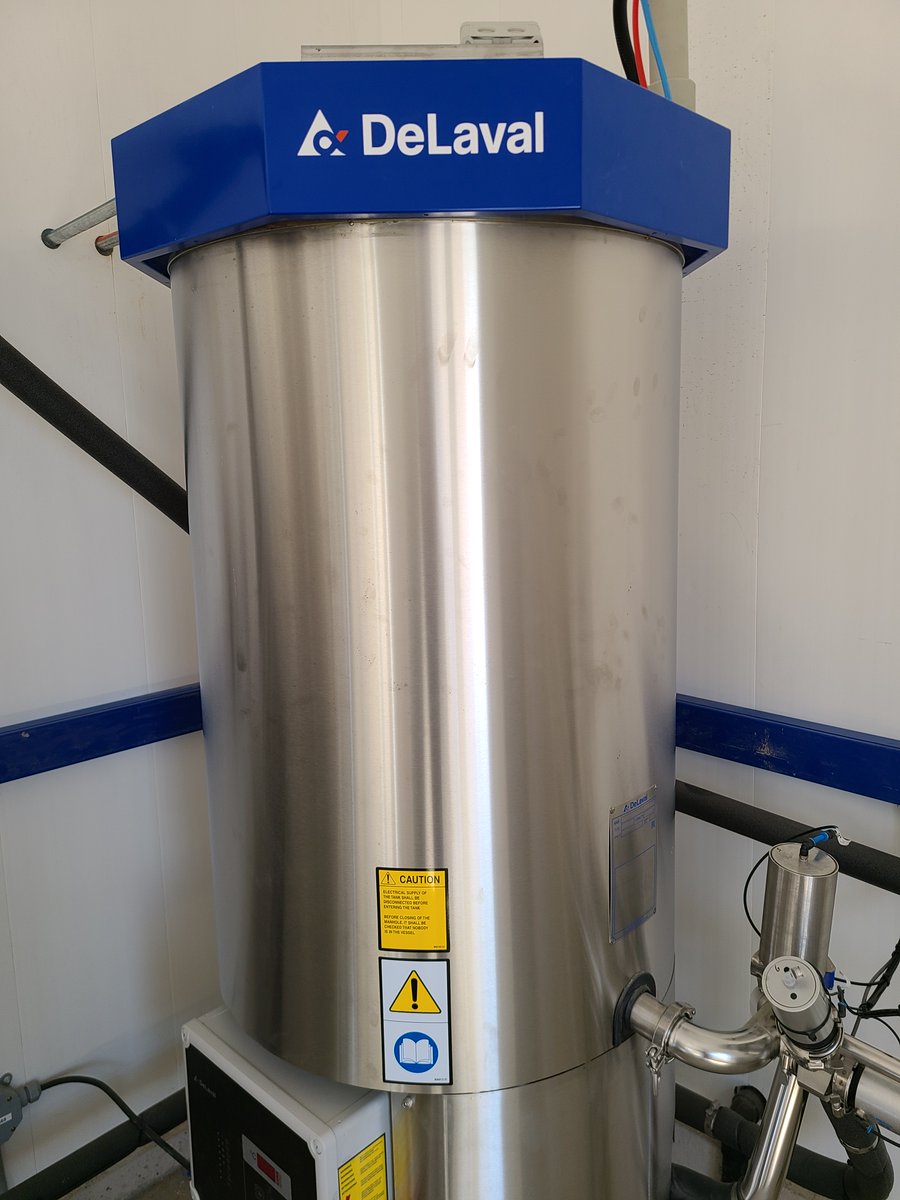 DortmansB's tweet photo. Progress Report -barns are being cleaned after concrete. Cows are getting used to their new collars with activity monitors. Delpro system and cow data being prepared. This pair of VMS 310s will soon be ready to get rocking! #DeLaval #vms310 https://t.co/VCJaORsS5Q