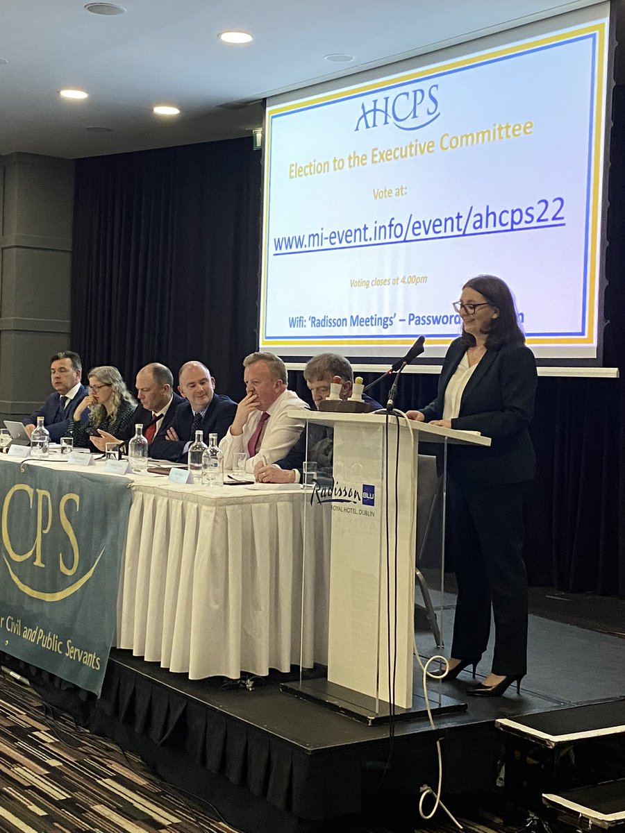 AHCPS's tweet photo. Delighted to have @AngelaDenning1 talk to us about leadership &amp; her incredible journey to CEO of @CourtsServiceIE #AHCPSADC22 https://t.co/kxlFZ2xX1b