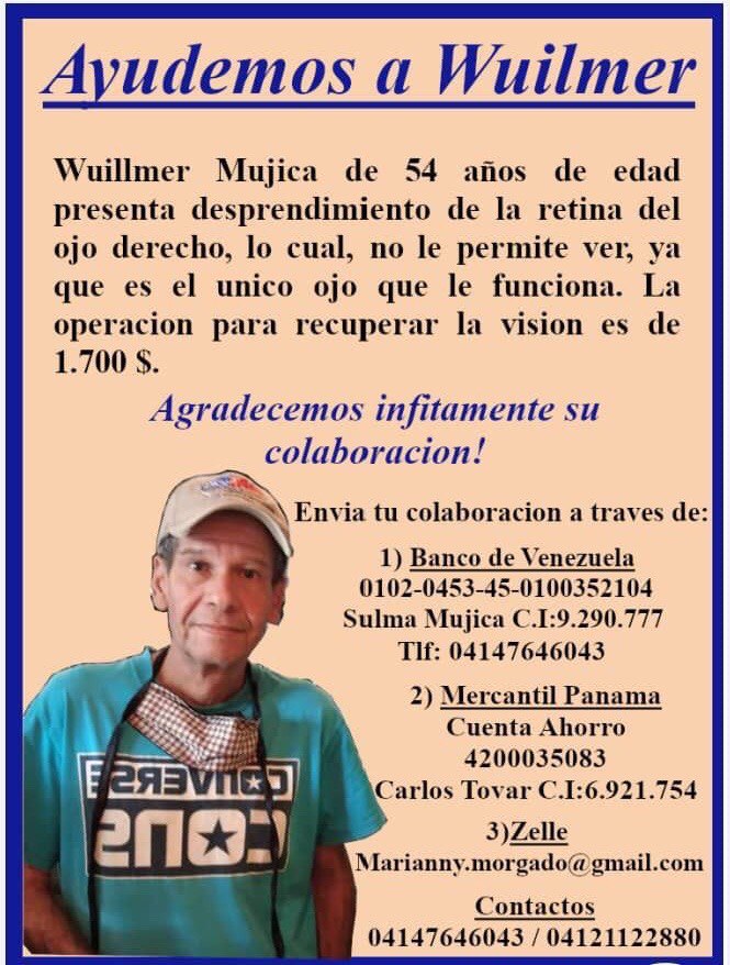 KatiiuskaM's tweet photo. #6May | SERVICIO PÚBLICO es un caso real, conozco a esta persona, cada granito cuenta. Por favor, ayúdanos a hacer el milagro para salvar su ojo #ServicioPublico #ServicioSocial https://t.co/XE61KKczBO