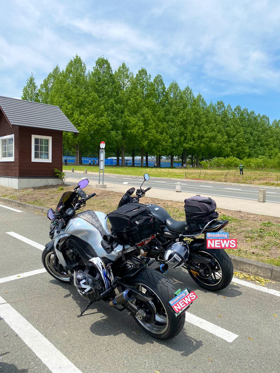 Z1000S_R_C's tweet photo. ツーリング３日目終了！
ずっと行きたかったメタセコイヤ並木に感激
昼頃から４００㌔走って無事帰宅
初めて一度のツーリングで1000キロ超えた https://t.co/ES0TFkkv95