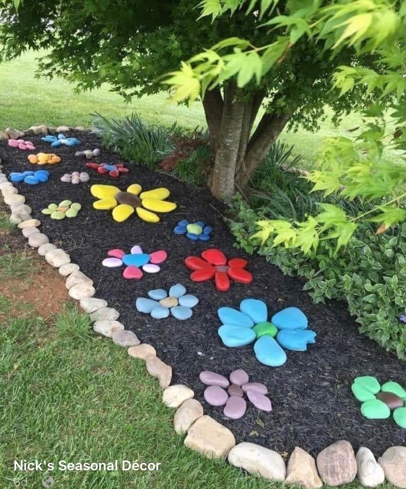 DurhamsPorch's tweet photo. This would be a great activity to do with kids or grandkids! Grab some stones and paint, and make these adorable stone flowers for your beds this weekend. ☀️🎨🌼 #frontporchproperties #frontporchjourney #gardentip #spring #springgarden https://t.co/ToorIWfZHk
