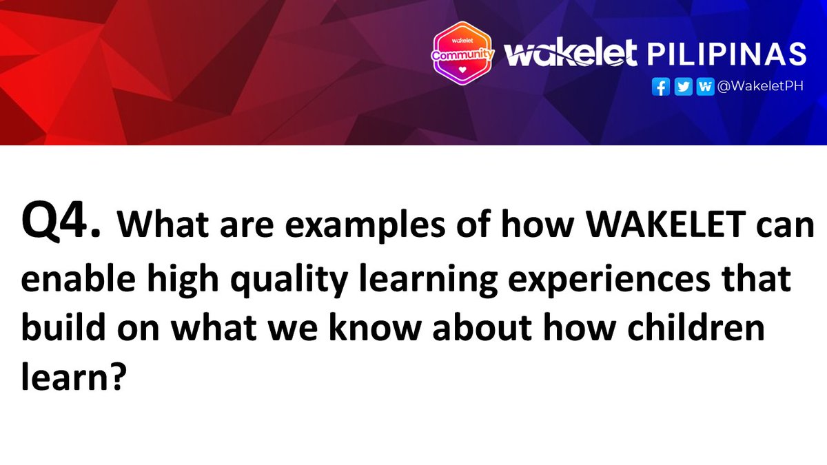 cksapungan's tweet photo. Q4. What are examples of how WAKELET can enable high quality learning experiences that build on what we know about how children learn?
#WakeletWave🌊
#WakeletPilipinas #WakeletPHCommunityWeek
@wakeletPH https://t.co/FHnpdxXzcW