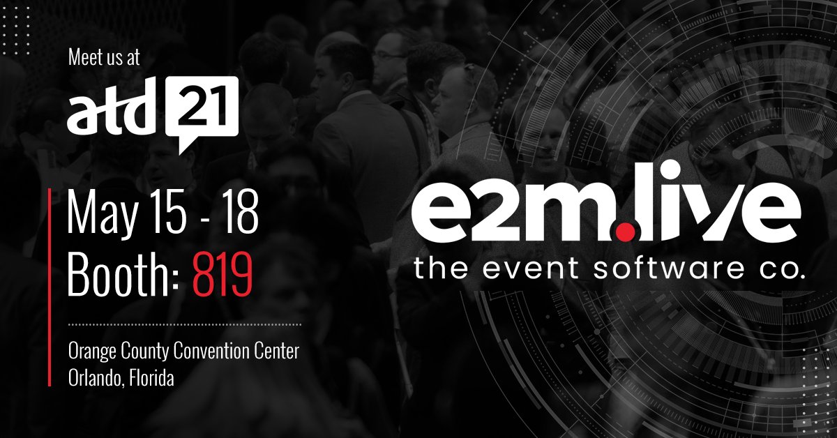 We are all set to attend #ATD22 ✌️

Meet our team at Booth #819 for a live demo of e2m.live the leading Virtual and in-person Event Platform for #EmployeeEngagement.

Book an appointment with our team: bit.ly/book-e2m-meeti…