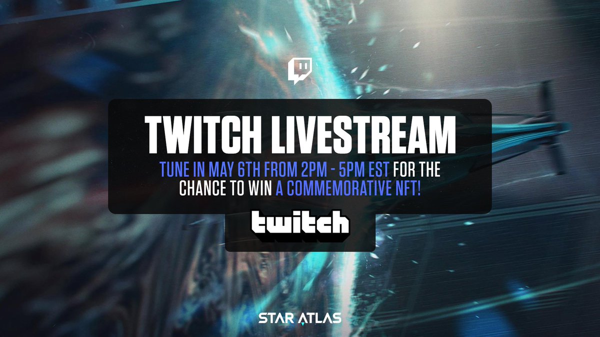 staratlas's tweet photo. We're going LIVE from Miami Beach ☀️ 

Join us today at 1pm EST (5pm UTC) on Twitter Spaces
🎙 https://t.co/IXc3dbHKHG ⬅️

And at 2pm on Twitch! Our metaverse host @Ashes_LS will bring you all the updates plus the chance to win an exclusive NFT 👀💫

→ https://t.co/glCk9PfUOv https://t.co/fOfDxa1zTY