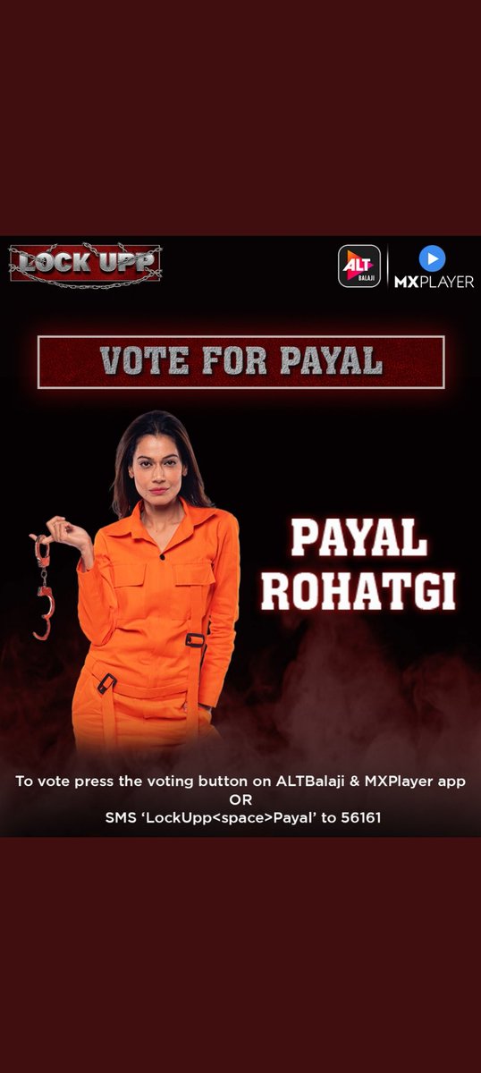 bhavneetsinger's tweet photo. Guys vote for payal .she deserve to win
#LockUpp #finale #LockUppWithKaranKundrra #LockUppWithTejRan #lockupwithpayal
#lockupwinner #LockUppGame #SangramSingh #PayalRohatgi @Sangram_Sanjeet #ALTbalaji @EktaaRKapoor @KanganaRanautFC https://t.co/94TWeOacbM
