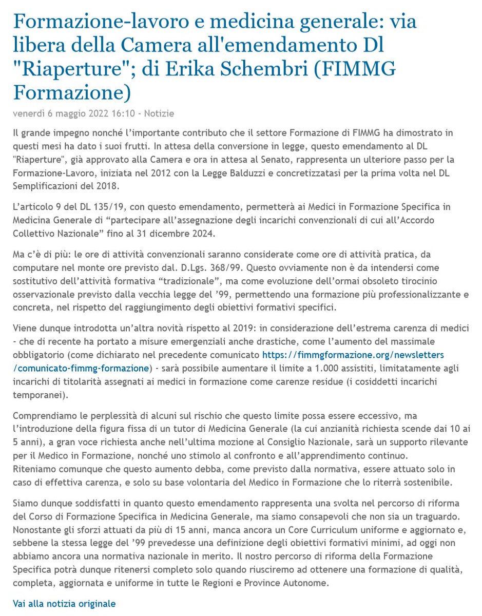 fimmgnotizie's tweet photo. Su FimmgNotizie di oggi:"Formazione-lavoro e medicina generale: via libera della Camera all'emendamento Dl 'Riaperture'; di Erika Schembri (FIMMG Formazione)" - Per leggere l'edizione completa clicca qui https://t.co/RooOAQCoDc https://t.co/16bqsLmpDt